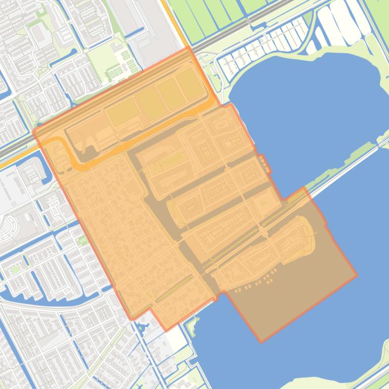 Kaart van de buurt Waterrijk.