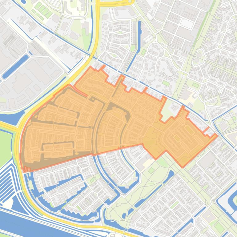 Kaart van de buurt Waters.