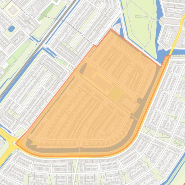 Kaart van de buurt Waterwijk.