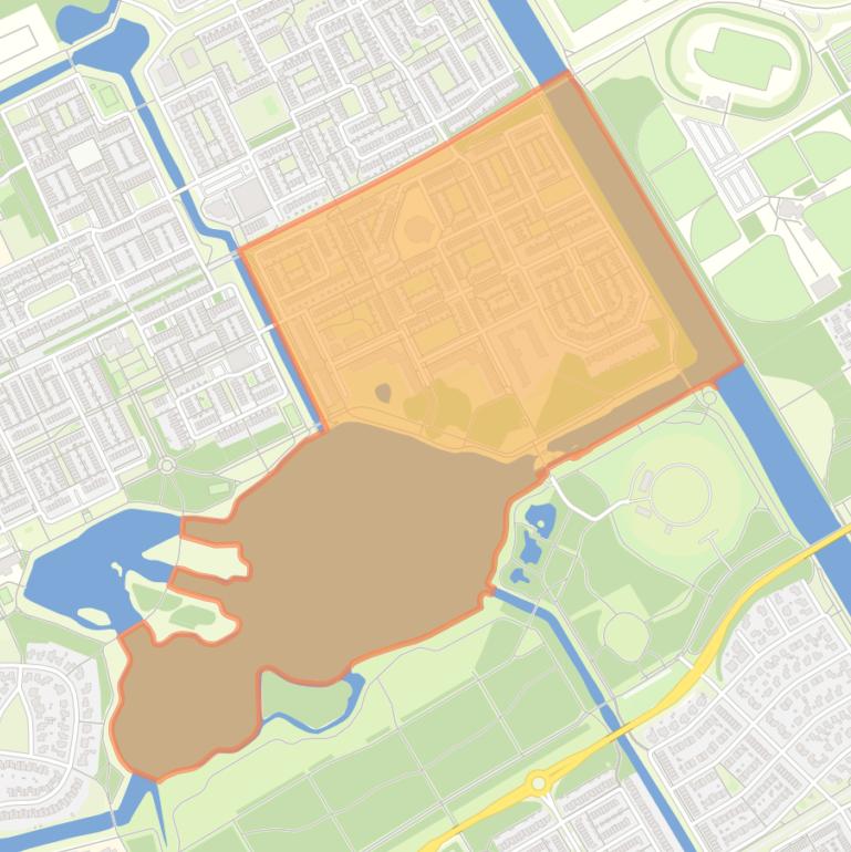 Kaart van de buurt Waterwijk Oost.