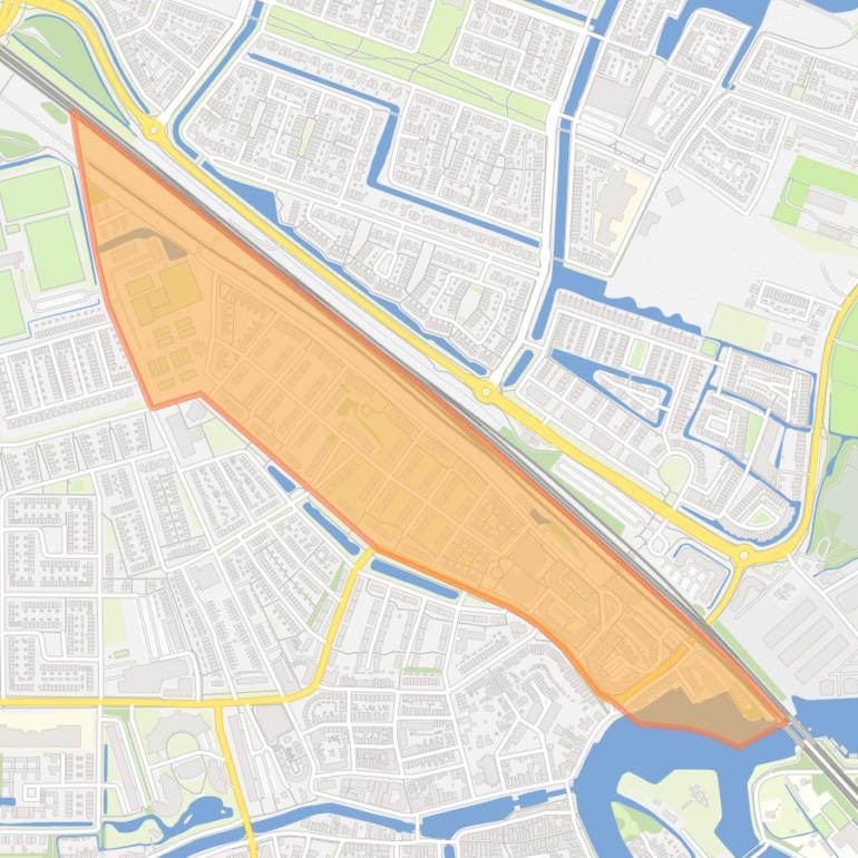 Kaart van de Weesp Dichtersbuurt.