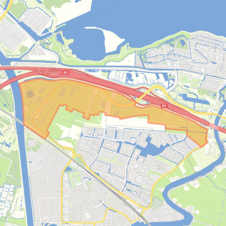 Kaart van de buurt Weespersluis-Noord.