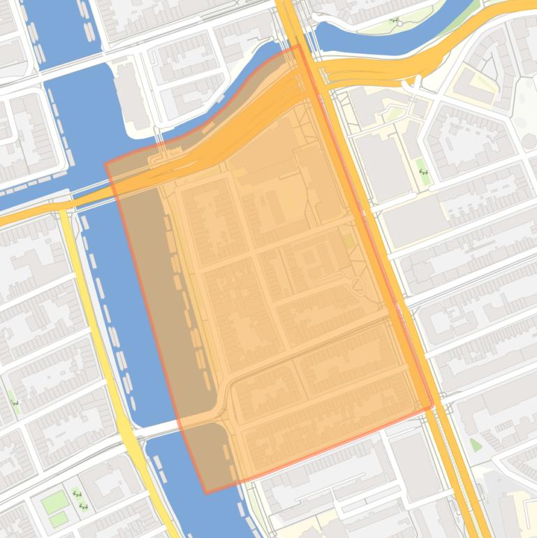 Kaart van de buurt Weesperzijde-Noord.