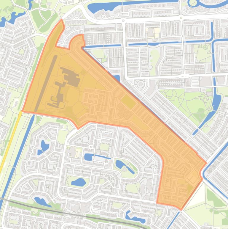 Kaart van de Weidebuurt-Noord.