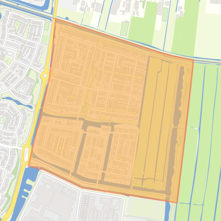 Kaart van de buurt Weideveld.