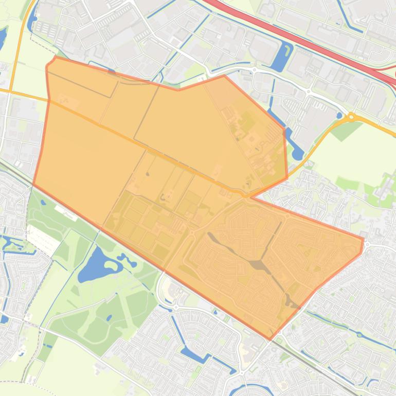 Kaart van de buurt West.