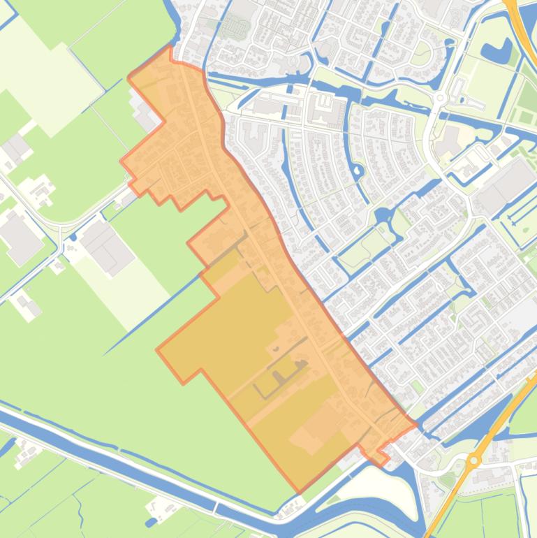 Kaart van de buurt West en omgeving.