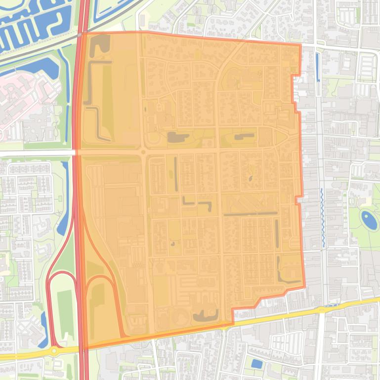 Kaart van de buurt West.