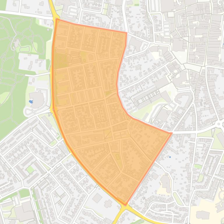 Kaart van de buurt West midden.