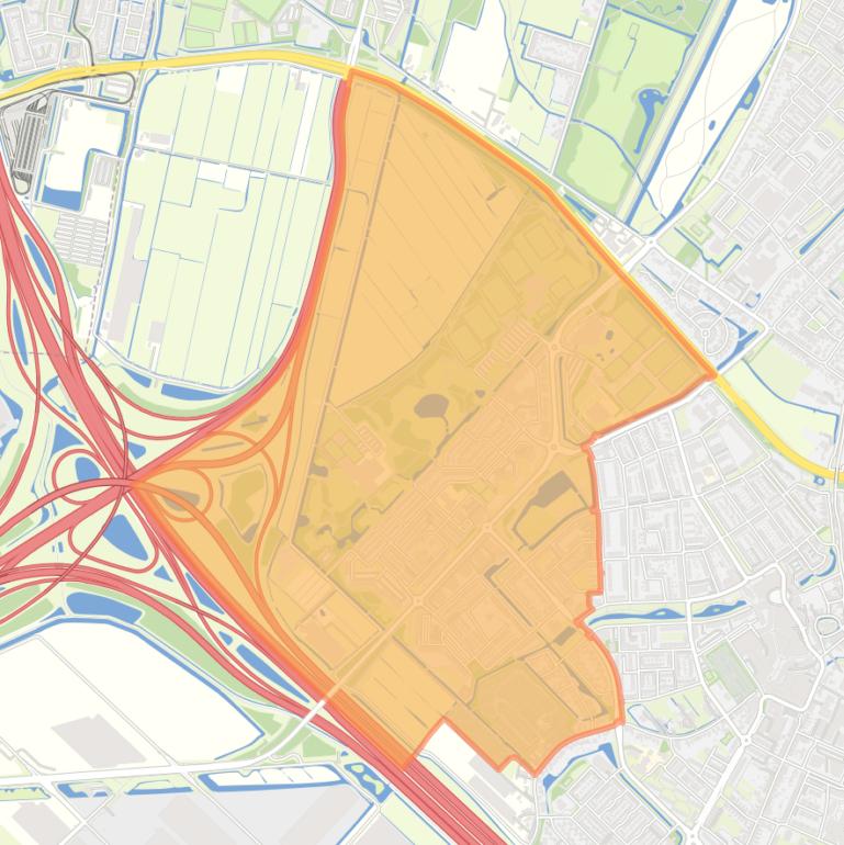 Kaart van de buurt West.