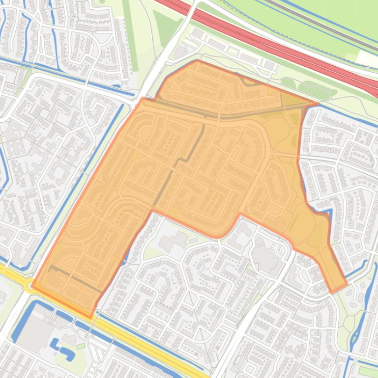 Kaart van de buurt Westdonk.