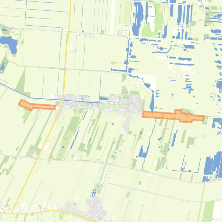 Kaart van de buurt Westelijk en oostelijk Weiteveen.