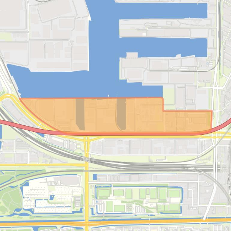 Kaart van de buurt Westhaven-Zuid.