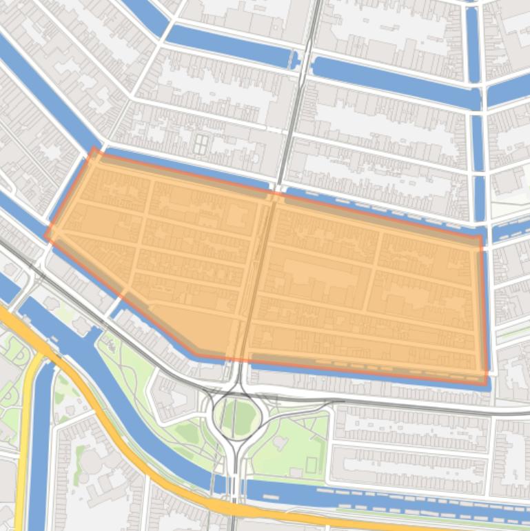 Kaart van de Weteringbuurt.