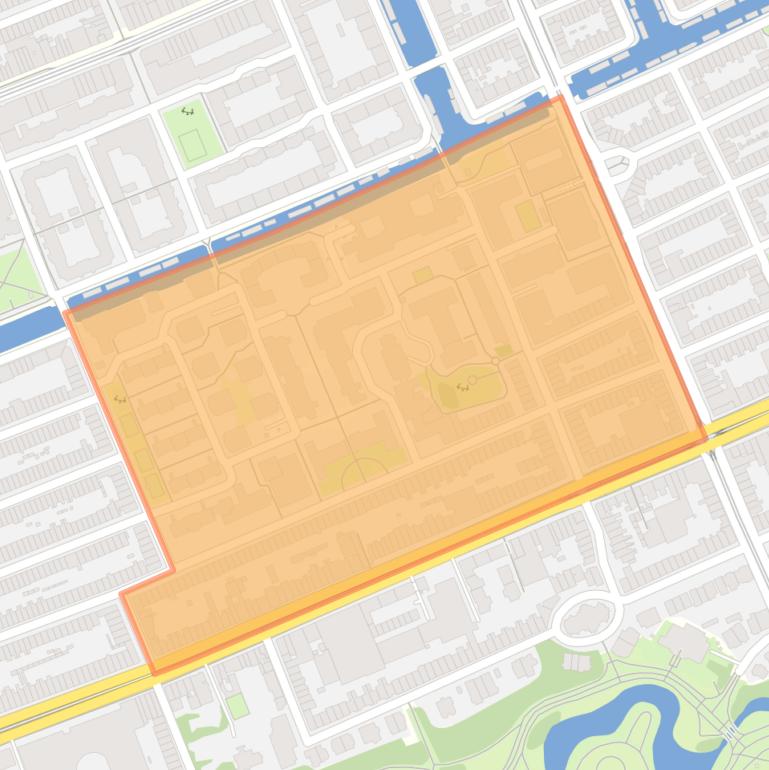 Kaart van de buurt WG-terrein.