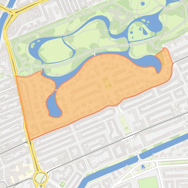 Kaart van de Willemsparkbuurt-Noord.