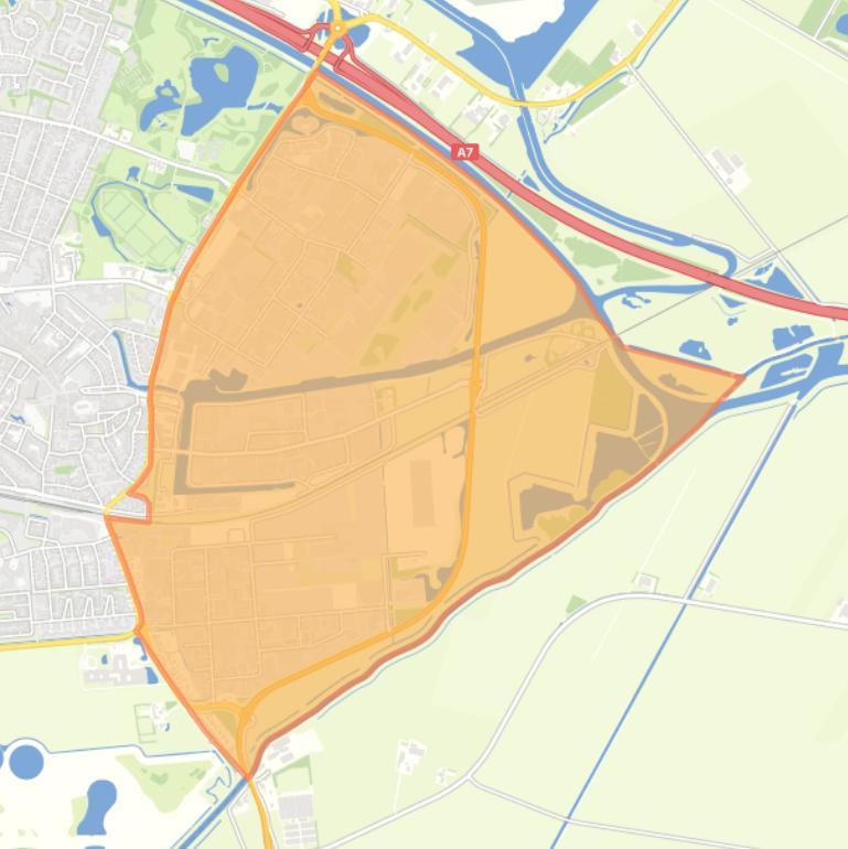 Kaart van de buurt Winschoten-industriegebied.