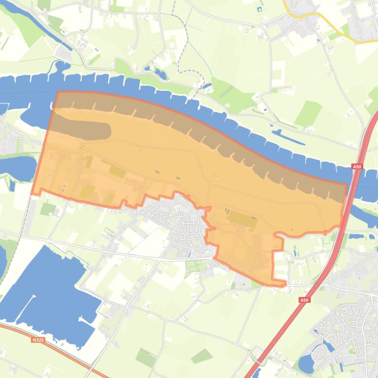 Kaart van de buurt Winssen-Buitengebied Noord.
