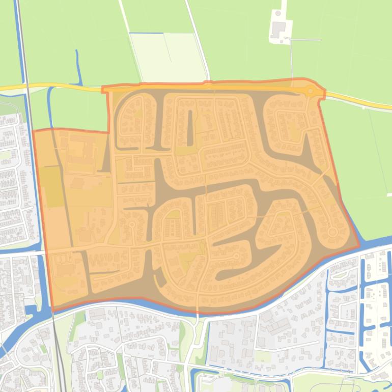 Kaart van de buurt Winsum Noord - Oost.