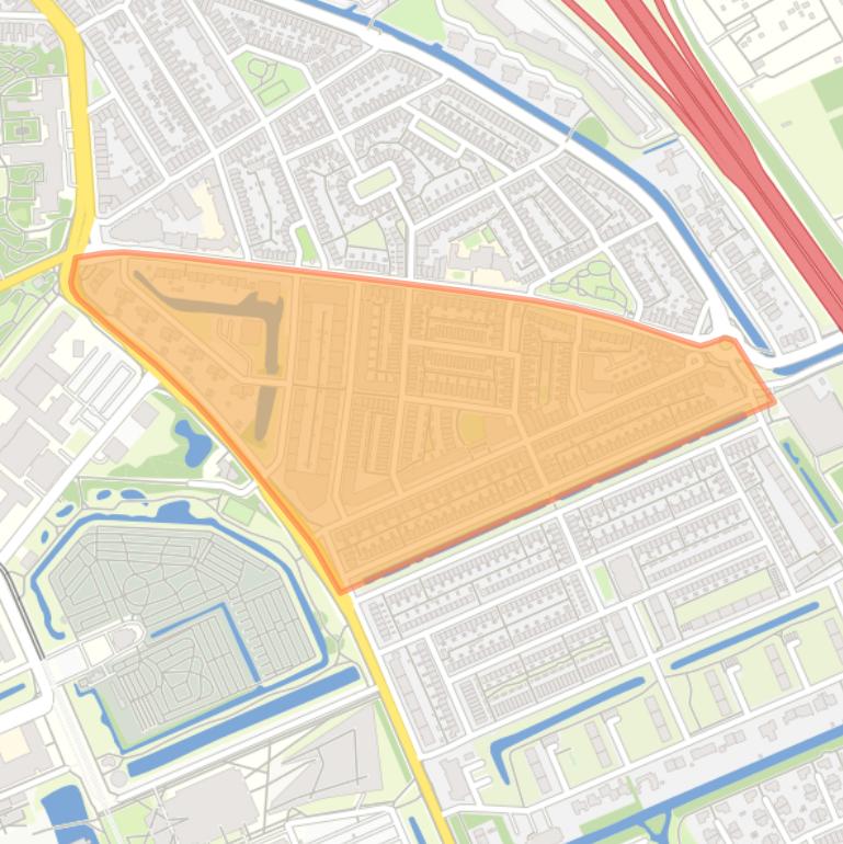 Kaart van de buurt Wippolder-Zuid.