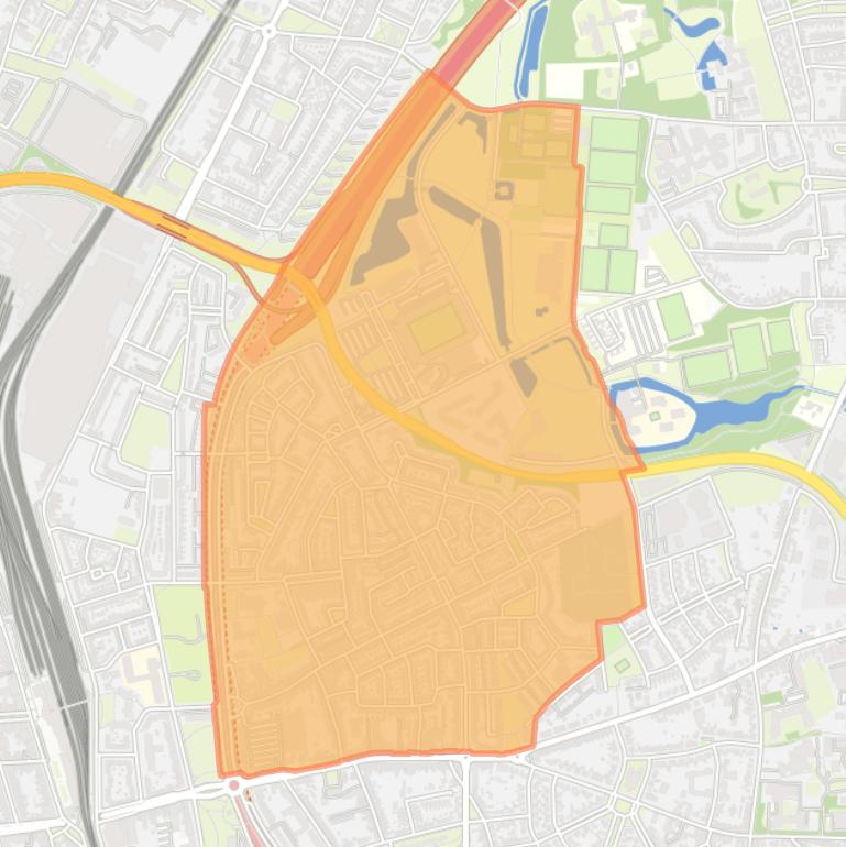 Kaart van de buurt Wittevrouwenveld.