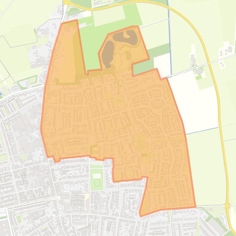 Kaart van de buurt Wolfsweide.