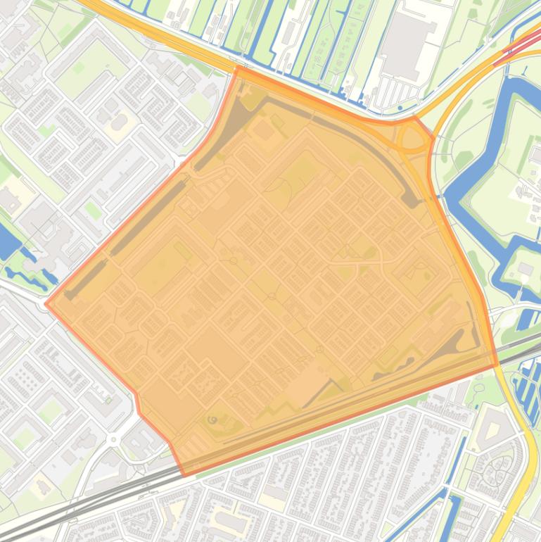 Kaart van de buurt Wolga- en Donaudreef en omgeving.