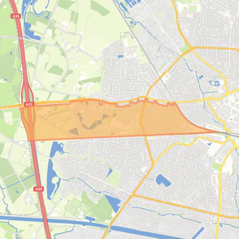 Kaart van de buurt Woolde.