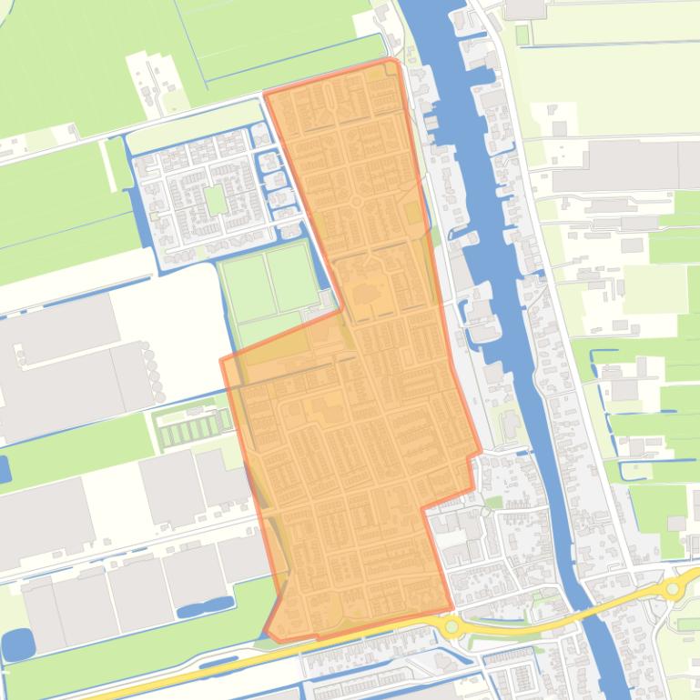 Kaart van de buurt Woubrugge-West.