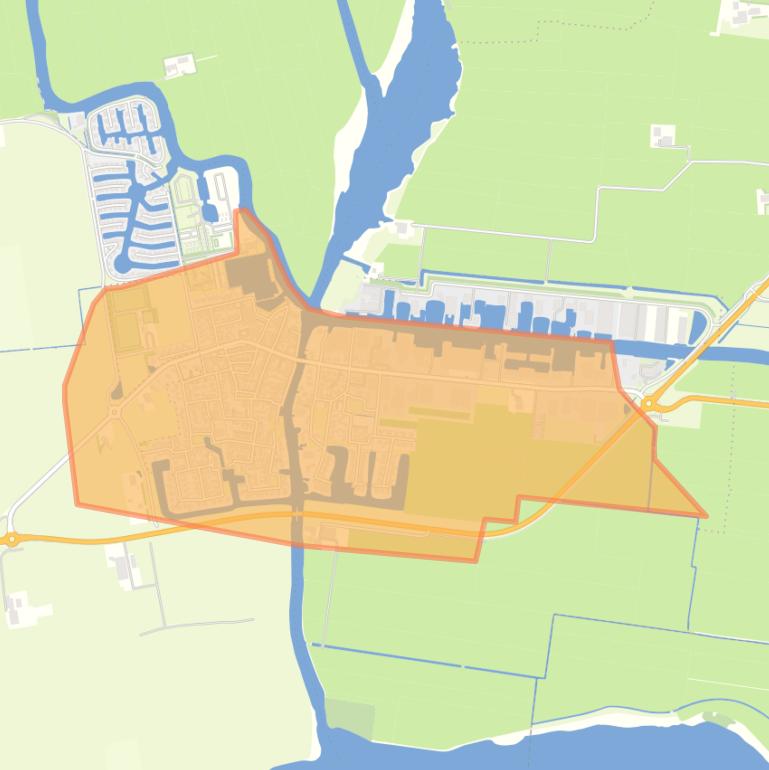 Kaart van de buurt Woudsend.