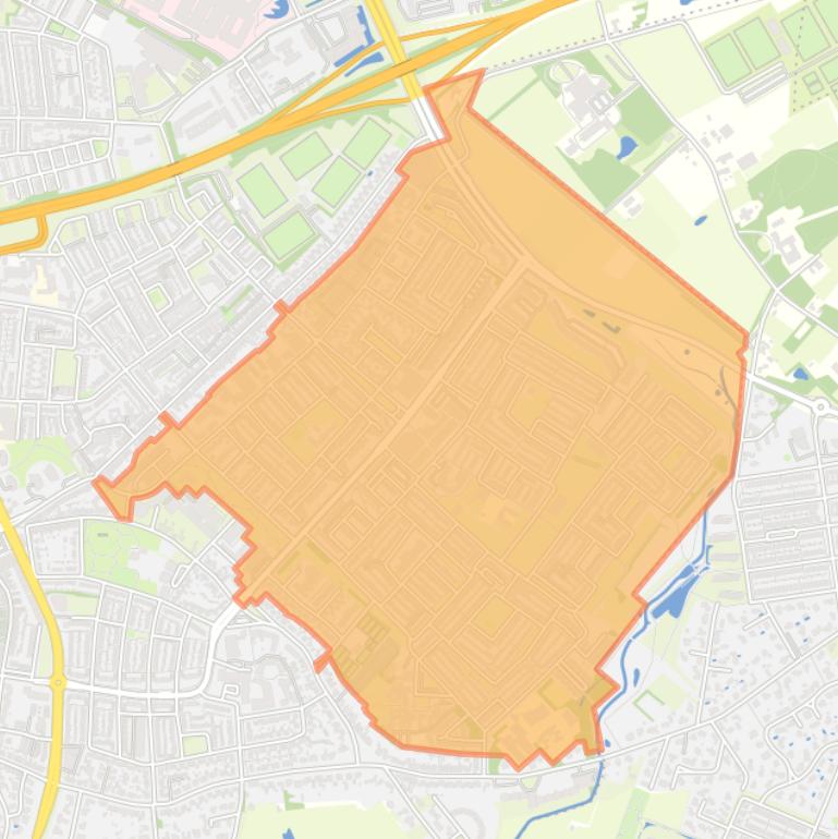 Kaart van de buurt Ypelaar.