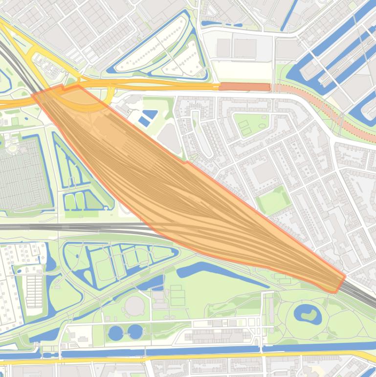 Kaart van de buurt Zaanstraat emplacement.