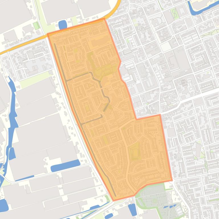 Kaart van de buurt Zandevelt.