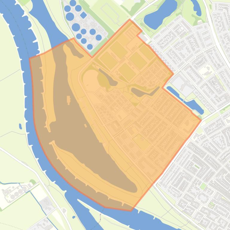 Kaart van de buurt Zandweerd-Noord.