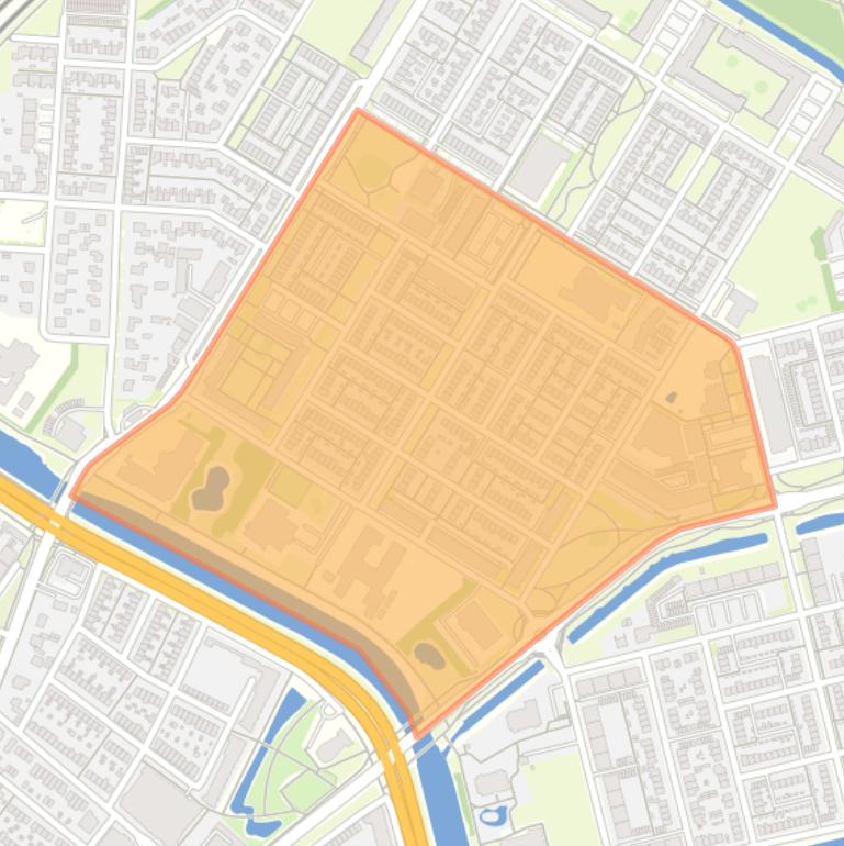 Kaart van de Zangvogelbuurt.