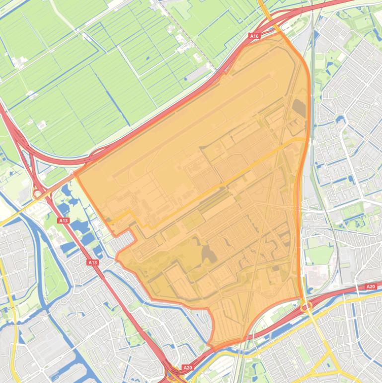 Kaart van de buurt Zestienhoven.