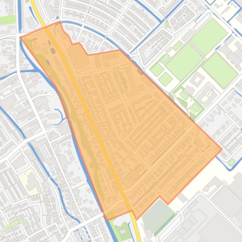 Kaart van de Zevenhuizen Bloemenbuurt.