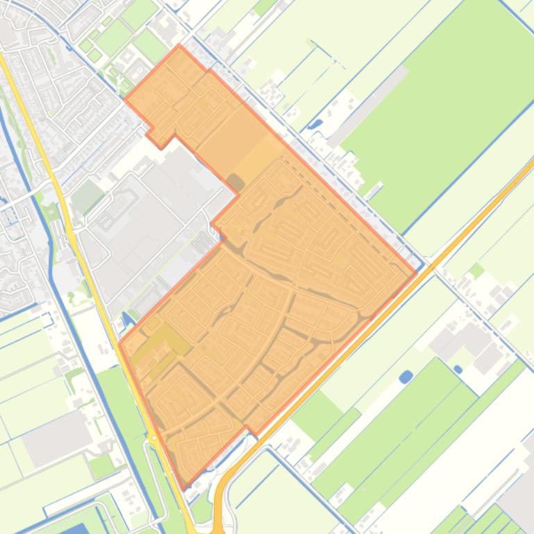 Kaart van de buurt Zevenhuizen-Zuid.
