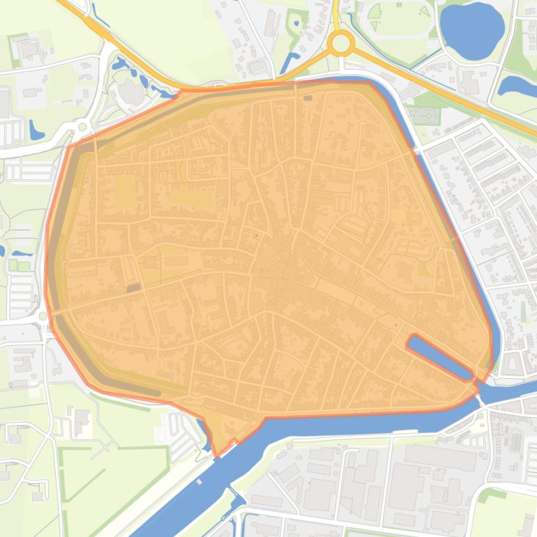 Kaart van de buurt Zierikzee binnen de vesten.