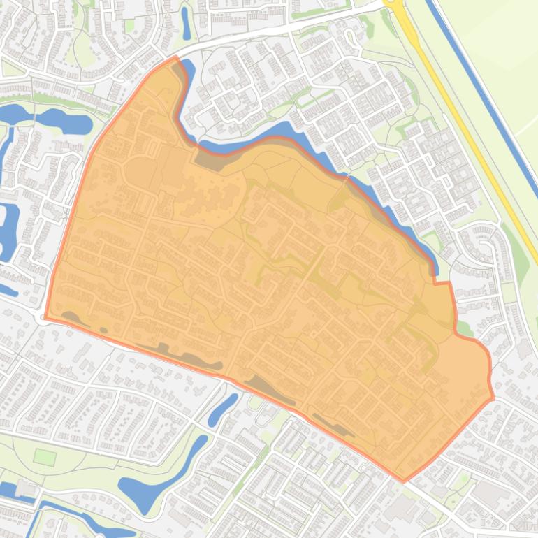 Kaart van de buurt Zilverkamp 1e fase.