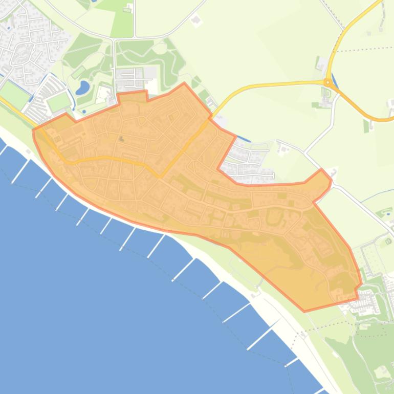 Kaart van de buurt Zoutelande.