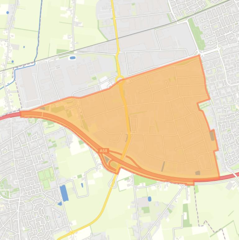 Kaart van de buurt Zuid bedrijventerrein Vosdonk.
