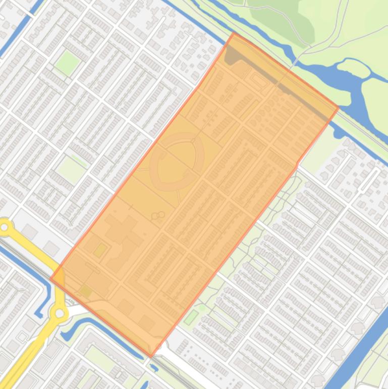 Kaart van de Zuid-Hollandbuurt-Noordmidden.