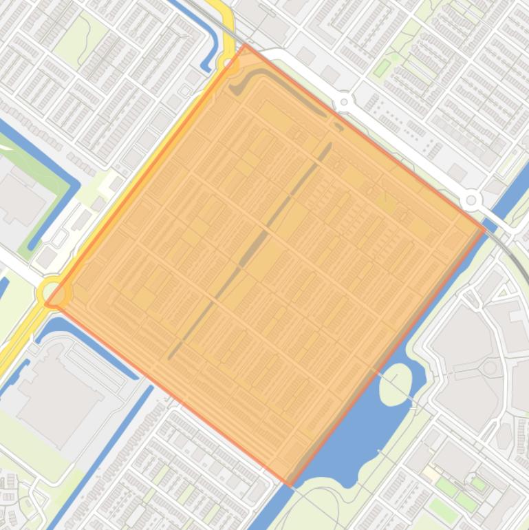 Kaart van de Zuid-Hollandbuurt-Zuidoost.