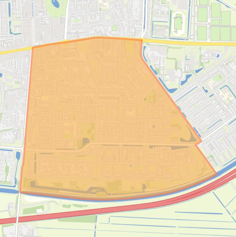 Kaart van de buurt Zuid.