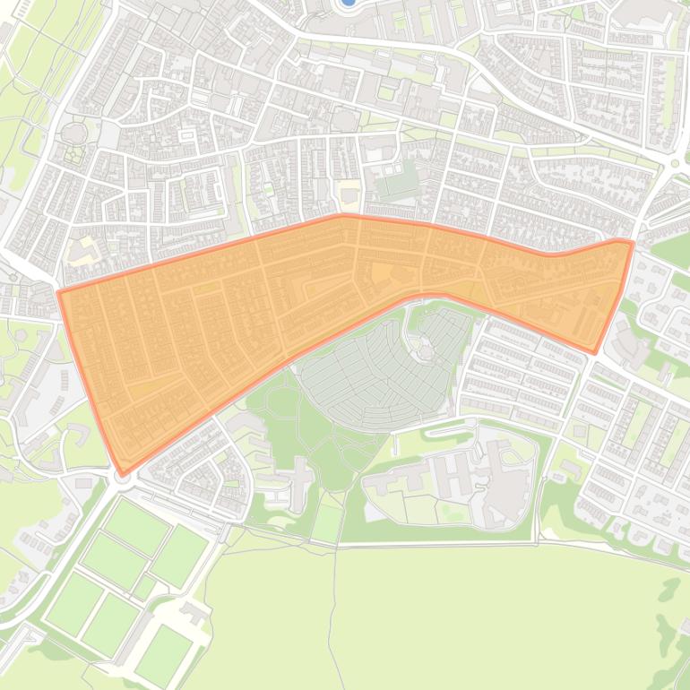 Kaart van de buurt Zuid.