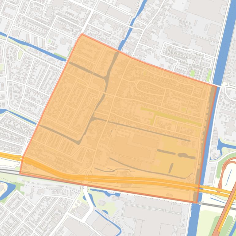 Kaart van de Zuiderhoofdbuurt.