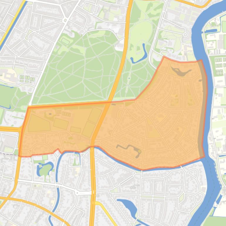 Kaart van de buurt Zuiderhout.