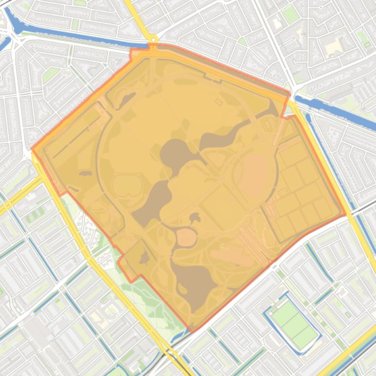 Kaart van de buurt Zuiderpark.