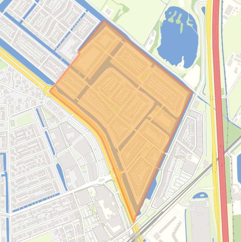 Kaart van de Zuiderzeestedenbuurt-Oost.